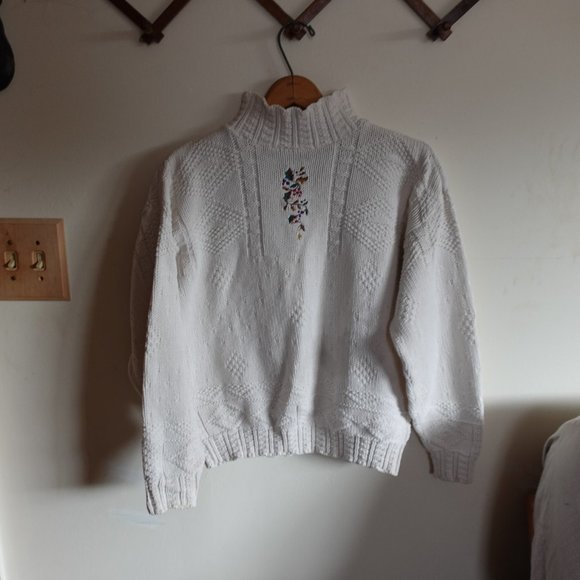 cotton harbor Sweaters - Vintage Cotton Harbor Knit Sweater White Medium